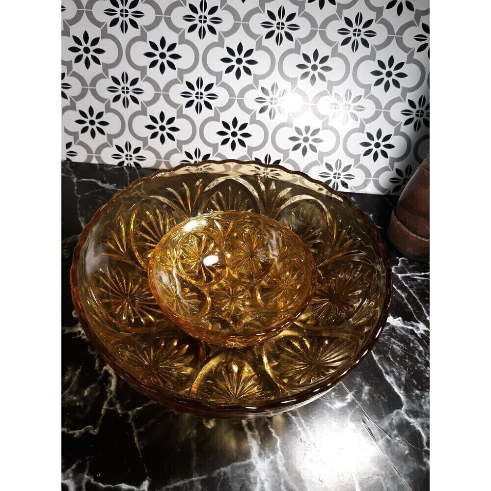 Jeanette amber glass Starburst Medallion